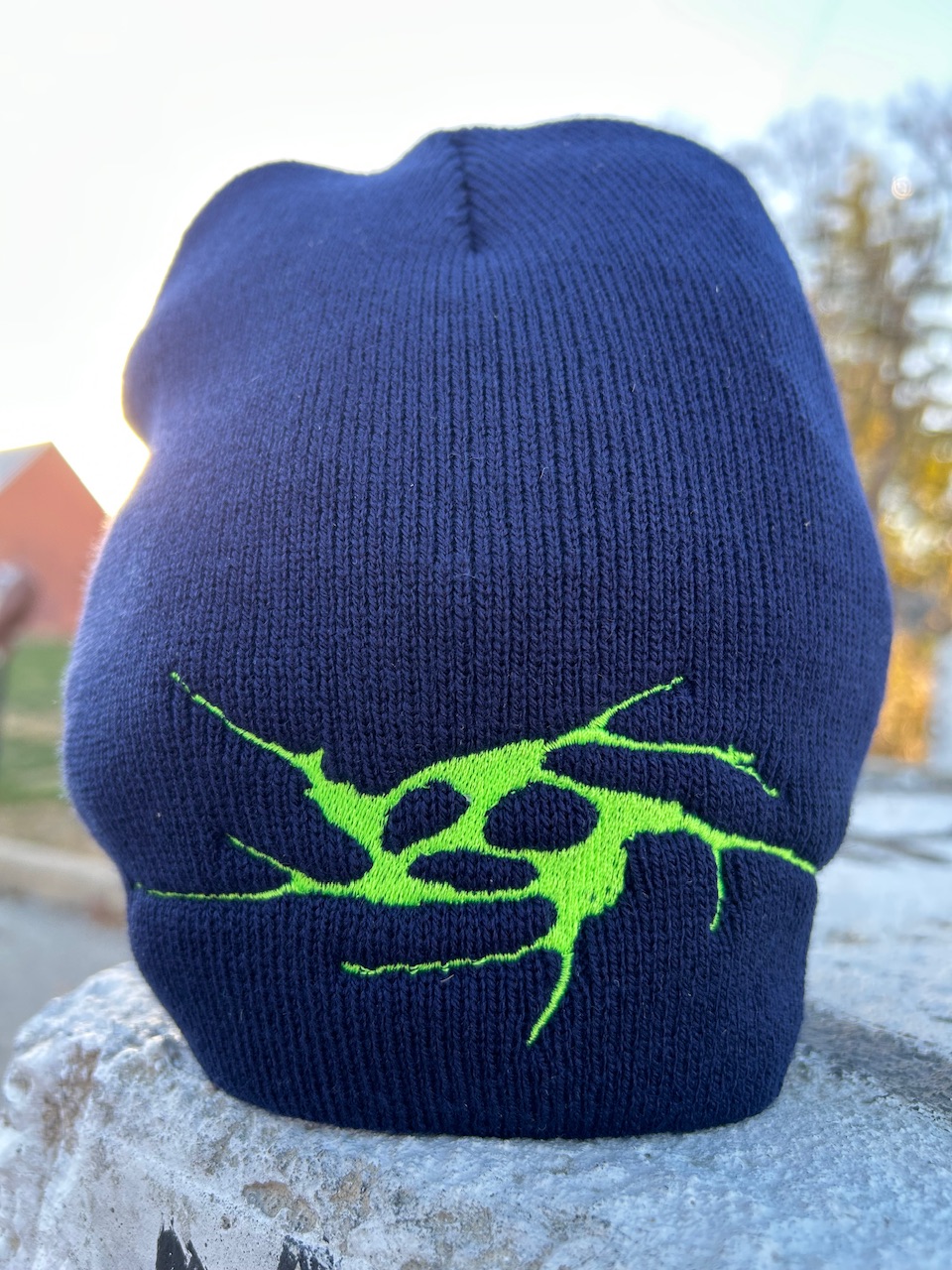 Limosine Spiral Skully Navy/Neon Green